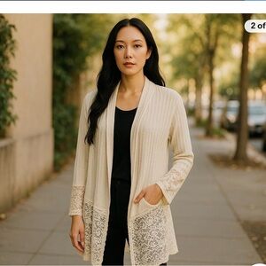 Knox Rose Open Front Cardigan Sweater Womens Size Large